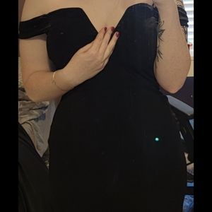 Prom Dress Black Off the Shoulder